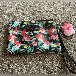 Disney Little Mermaid Floral Wristlet